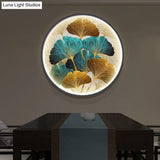 Ginkgo Leaf Led Wall Sconce In Asian Style Metal For Tearoom Decor - Green/Yellow-Green