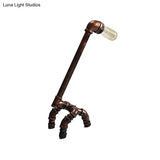 Giraffe Iron Table Lamp - Antiqued 1-Light Rust Finish For Dining Room Lighting