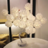 Girls Floral Usb Nightstand Lamp - Elegant Tulle Decor And Led Lighting White / Rechargeable