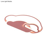 Girls’ Pink Cloud Cartoon Led Flushmount Light For Bedroom