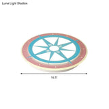 Girls Room Pink Acrylic Compass Led Ceiling Lamp