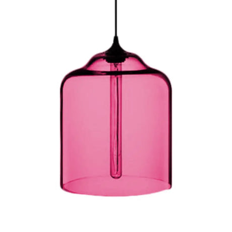 Glass Jug Suspension Light - Contemporary Red/Brown/Blue Ceiling Pendant Rose Red