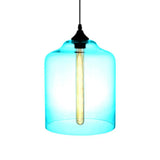 Glass Jug Suspension Light - Contemporary Red/Brown/Blue Ceiling Pendant Sky Blue