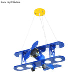 Glider Shape Pendant Light - Cool Metal Hanging With 4 Lights For Kindergarten And Cloth Shop