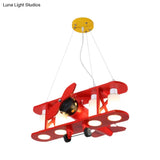 Glider Shape Pendant Light - Cool Metal Hanging With 4 Lights For Kindergarten And Cloth Shop