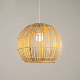 Global Bamboo Stripe Pendant Light Fixture - 1 Head Beige Restaurant Quality