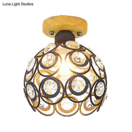 Global Metal Lampshade Nordic Flush Mount Lighting In Pink/Green/Gray For Foyer
