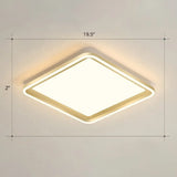 Gold Acrylic Led Flush Mount Ceiling Light For Minimalistic Rectangle Sitting Room / 19.5’ Warm
