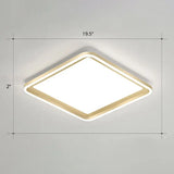 Gold Acrylic Led Flush Mount Ceiling Light For Minimalistic Rectangle Sitting Room / 19.5’ White