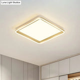 Gold Acrylic Led Flush Mount Ceiling Light For Minimalistic Rectangle Sitting Room