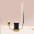 Gold Arc Led Night Table Lamp With Acrylic Shade - Stylish Metal Desk Light