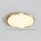 Gold Circle Bedroom Ceiling Flush Mount Led Light With Acrylic Simplicity / 12’ Warm