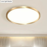 Gold Circle Bedroom Ceiling Flush Mount Led Light With Acrylic Simplicity