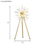 Gold Contemporary Desk Lamp With Crystal Prisms - Burst Study Room Light