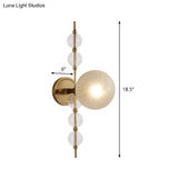 Gold Crackle Glass Modern Wall Sconce For Living Room With Round Light Fixture