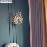 Gold Crystal Branch Wall Sconce For Countryside Living Room - 1 Head Lamp