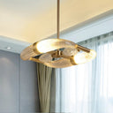 Gold Crystal Chandelier: Postmodern Led Hanging Light For Living Room
