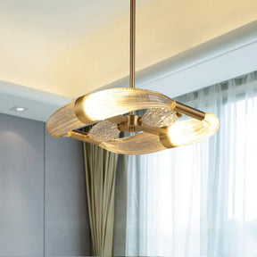 Gold Crystal Chandelier: Postmodern Led Hanging Light For Living Room