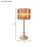 Gold Crystal Prism Drum Night Lamp - Modern Bedroom Table Lighting