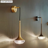 Gold Crystal Teardrop Wall Sconce Light - Modern 1-Head Led Fixture With Metal Backplate