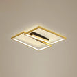 Gold Finish Ceiling Light Fixture: Simplicity Metal Led Flush Mount For Bedroom / 16.5’