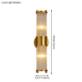 Gold Finish Crystal Led Bathroom Vanity Lights - 2 Head Wall Mount Lamp For Indoor Lighting
