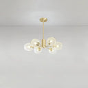 Gold Finish Dimpled Glass Cup Chandelier - Postmodern Hanging Lamp For Living Room 6 /