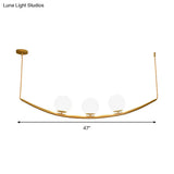 Gold Finish Dining Room Chandelier With Modernist Design And Milk Glass Shade