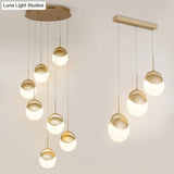 Gold Finish Led Disc Pendant Light - Postmodern Acrylic Cluster Design For Restaurants