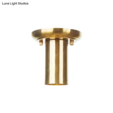 Gold Finish Metal Tubular Industrial Ceiling Flush Mount With 1 Head Ideal For Foyer Lighting