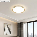 Gold Flush - Mount Led Ceiling Lamp: Simplicity Acrylic Bedroom Lighting