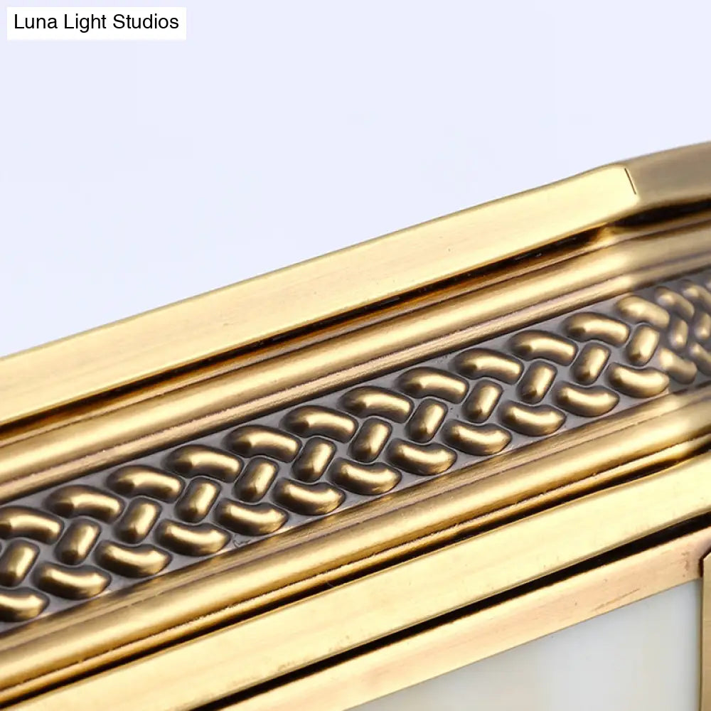 Gold Flushmount Light With 4 Lights And Frosted Glass For Bedroom Ceiling - Traditional Design’