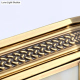 Gold Flushmount Light With 4 Lights And Frosted Glass For Bedroom Ceiling - Traditional Design’