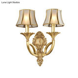 Gold Frost Glass Flare Wall Mounted Light - Classic Corridor Lighting