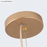 Gold Geometric Pendant Chandelier - Classic Metal Hanging Light For Bedroom