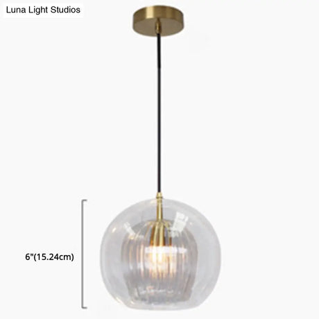 Gold Glass Pendant Light For Contemporary Dining Room Ceiling