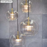 Gold Glass Pendant Light For Contemporary Dining Room Ceiling