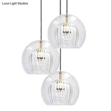 Gold Glass Pendant Light For Contemporary Dining Room Ceiling