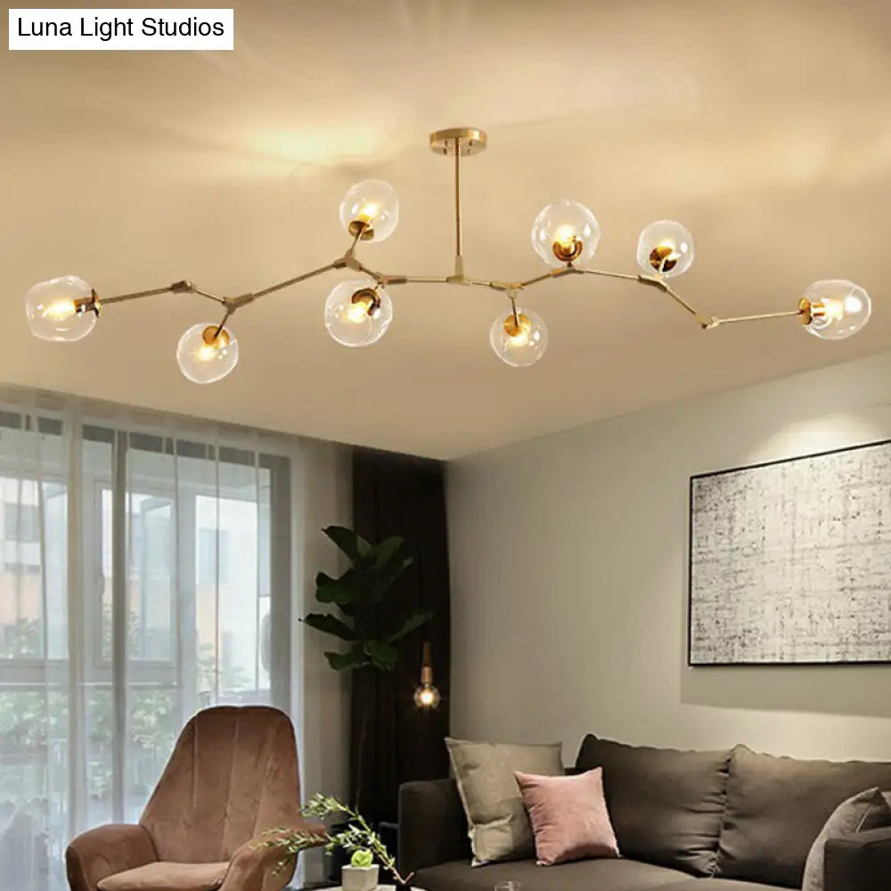 Gold Glass Postmodern Dna Ceiling Light Chandelier For Living Room