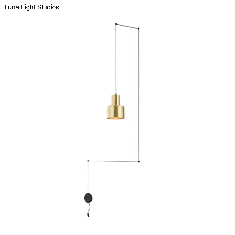 Gold Hand-Grenade Pendant Postmodern Hanging Lamp - For Stylish Bedroom Lighting