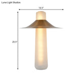 Gold Iron Flared Nightstand Lamp With Led Modern Bedside Table Lighting And White Glass Base