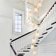 Gold Lattice Glass Staircase Pendant - Bell Shade 10-Head Simplicity Multi Light Gold