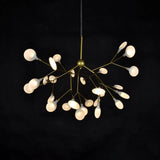 Gold Leaf Pendant Ceiling Light: Designer Acrylic Living Room Chandelier 27 / Gold