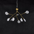 Gold Leaf Pendant Ceiling Light: Designer Acrylic Living Room Chandelier 9 / Gold