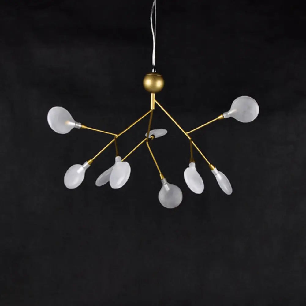 Gold Leaf Pendant Ceiling Light: Designer Acrylic Living Room Chandelier 9 / Gold