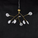Gold Leaf Pendant Ceiling Light: Designer Acrylic Living Room Chandelier 9 / Gold