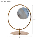 Gold Led Bedroom Table Lamp With Frosted Glass Shade