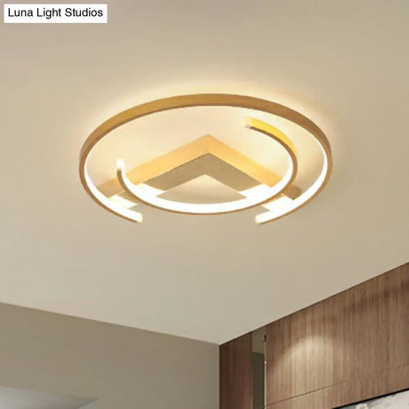 Gold Led Ceiling Flush Light With V And C Shaped Mount Design Acrylic Shade