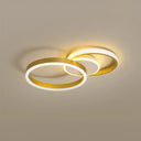 Gold Led Circle Flush Light: Contemporary Acrylic Ceiling Fixture With Warm/White Illumination /