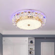 Gold Led Crystal Ceiling Light With Star Design - Simple And Stylish Flush Mount Fixture Clear